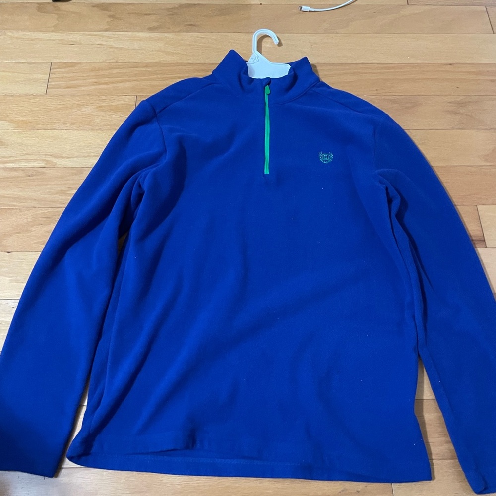 Chaps Boys 18-20 Quarter Zip Fleece Pullover Sweater BLUE Sweatshirt